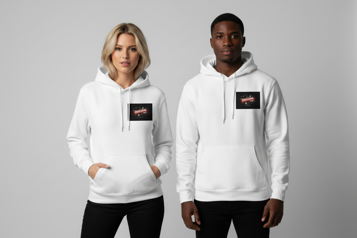 MEHZO Midweight Fleece Adult Hoodie | Gildan SF500 White