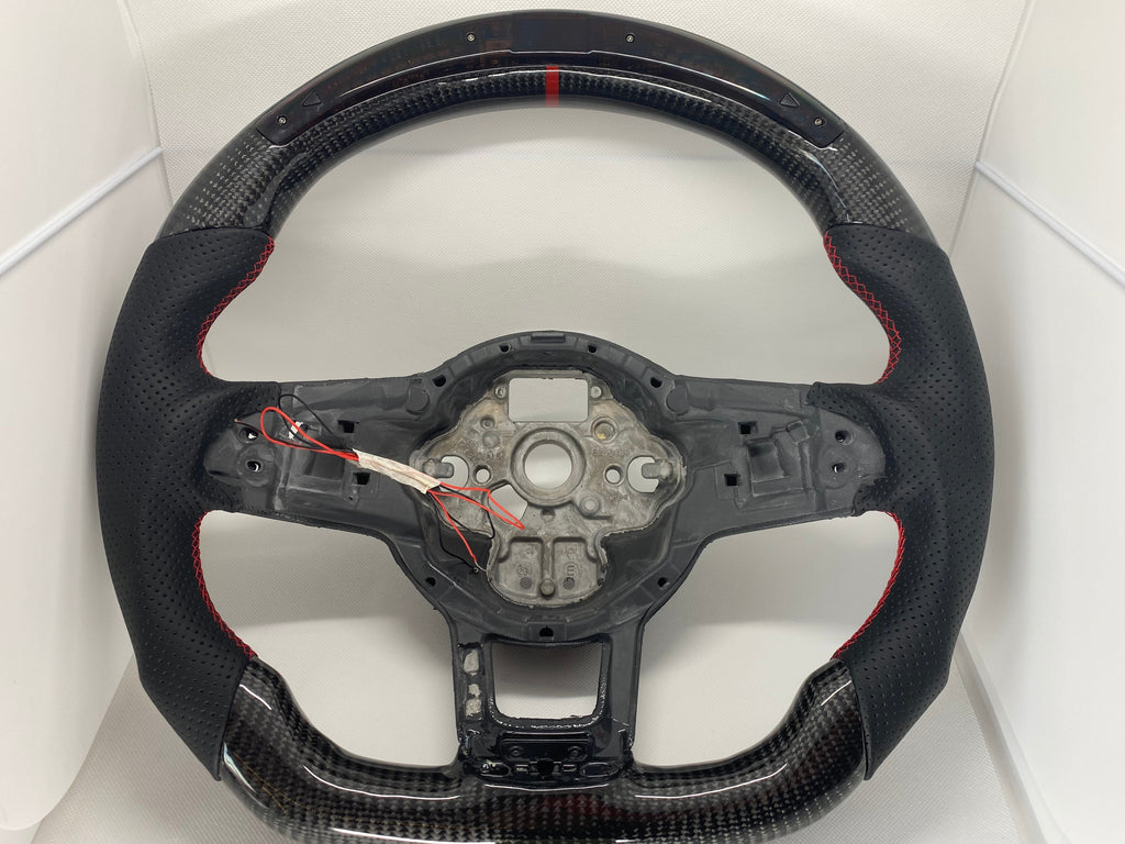 Volkswagen Polo 6C GTI / GT / R Line LED Display Carbon Fibre Steering Wheel (LED CUSTOM / 2014 - 2017 Models)