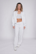 Oversized Bomber Style Fleece Zipper Co-ord