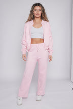 Oversized Bomber Style Fleece Zipper Co-ord