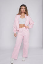 Oversized Bomber Style Fleece Zipper Co-ord