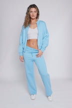 Oversized Bomber Style Fleece Zipper Co-ord