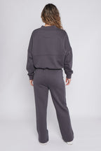 Oversized Bomber Style Fleece Zipper Co-ord