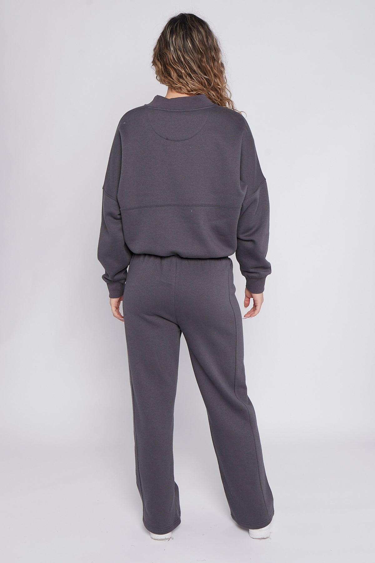 Oversized Bomber Style Fleece Zipper Co-ord