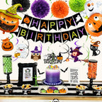 IMISHM Halloween Party Decorations Kit — Banner, Balloons & Cake Topper for Halloween Birthday