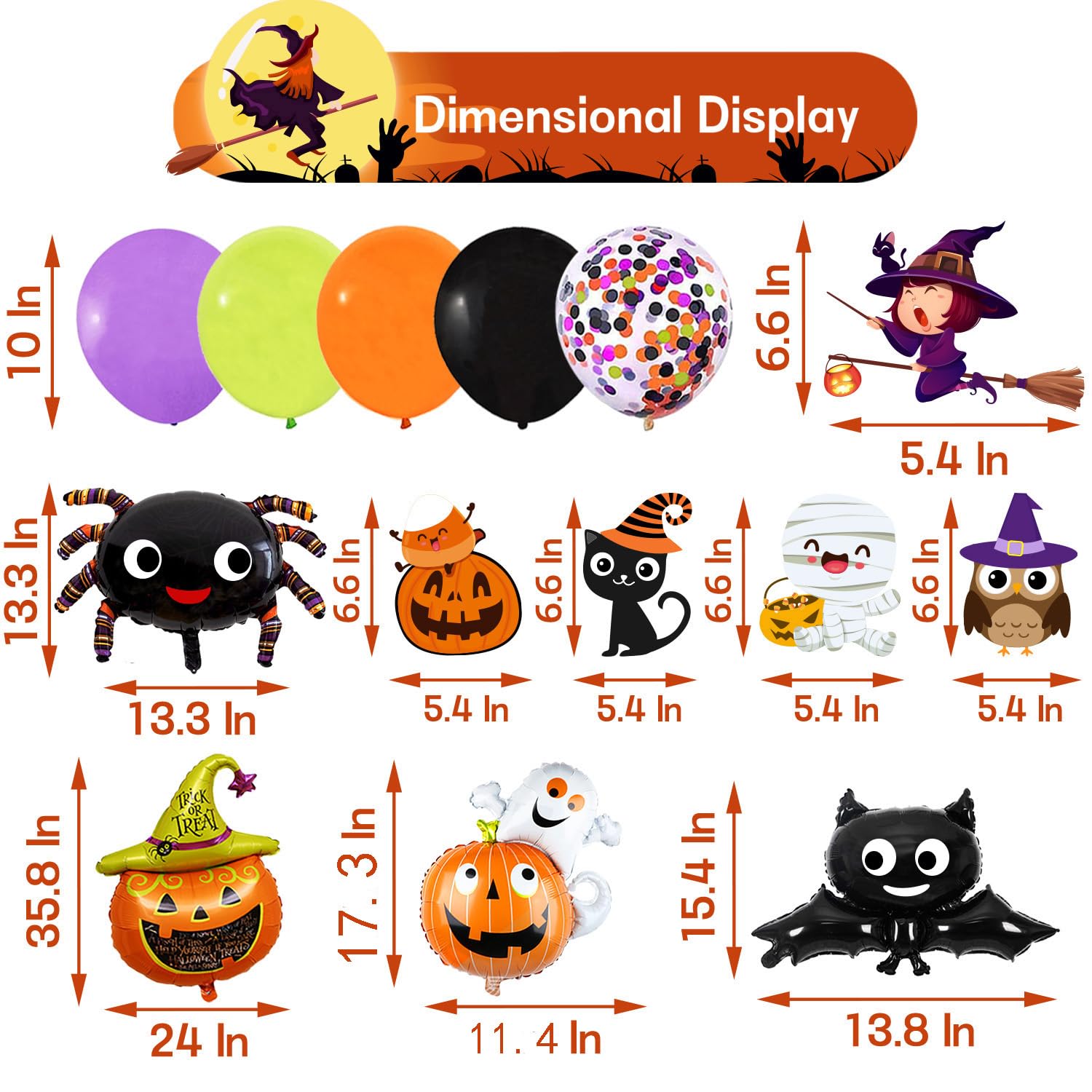 IMISHM Halloween Party Decorations Kit — Banner, Balloons & Cake Topper for Halloween Birthday