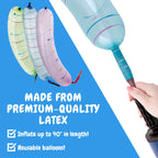 IMPRESA Flying Balloon Rockets – 100-Pack with Hand Pump, Extra-Long Screamer Balloons, Assorted Colors