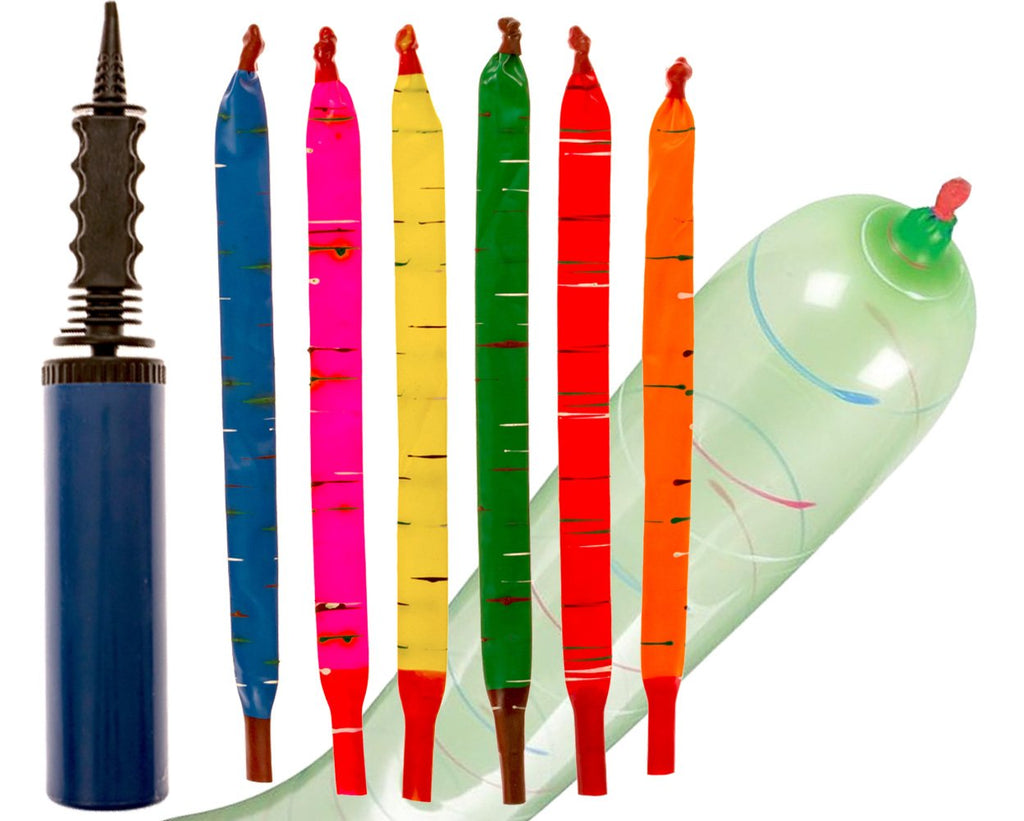 IMPRESA Flying Balloon Rockets – 100-Pack with Hand Pump, Extra-Long Screamer Balloons, Assorted Colors