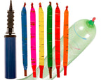 IMPRESA Flying Balloon Rockets – 100-Pack with Hand Pump, Extra-Long Screamer Balloons, Assorted Colors