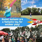 IMPRESA Flying Balloon Rockets – 100-Pack with Hand Pump, Extra-Long Screamer Balloons, Assorted Colors