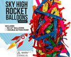 IMPRESA Flying Balloon Rockets – 100-Pack with Hand Pump, Extra-Long Screamer Balloons, Assorted Colors