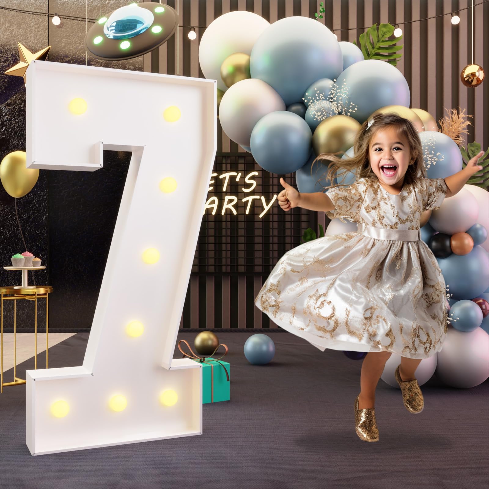 imprsv 3FT Marquee Numbers - Light Up Birthday & Anniversary Decor | Pre-Cut Foam Board Kit