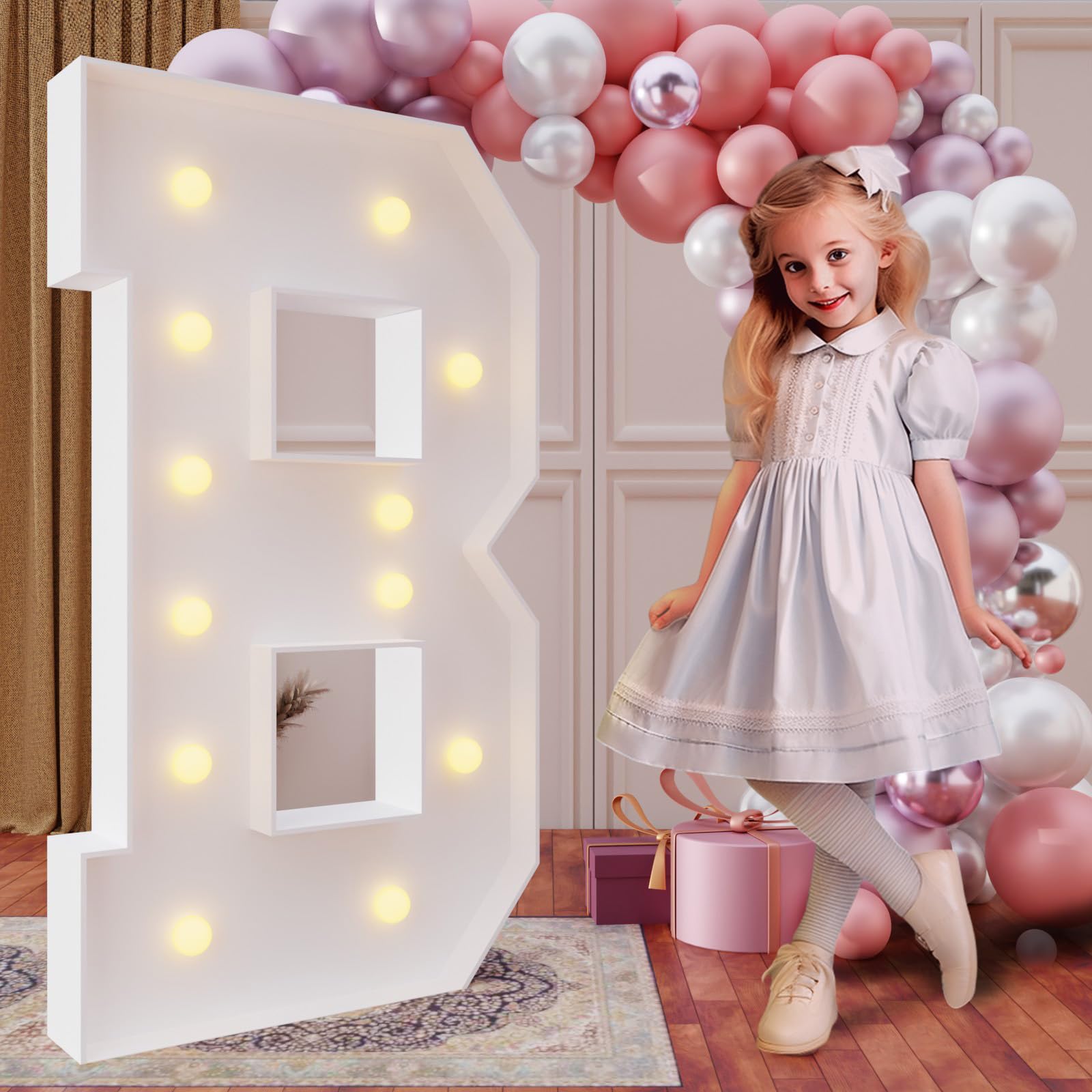 imprsv 4FT Marquee Light Up Letters – Large 4ft Letter B for Birthday & Event Decor