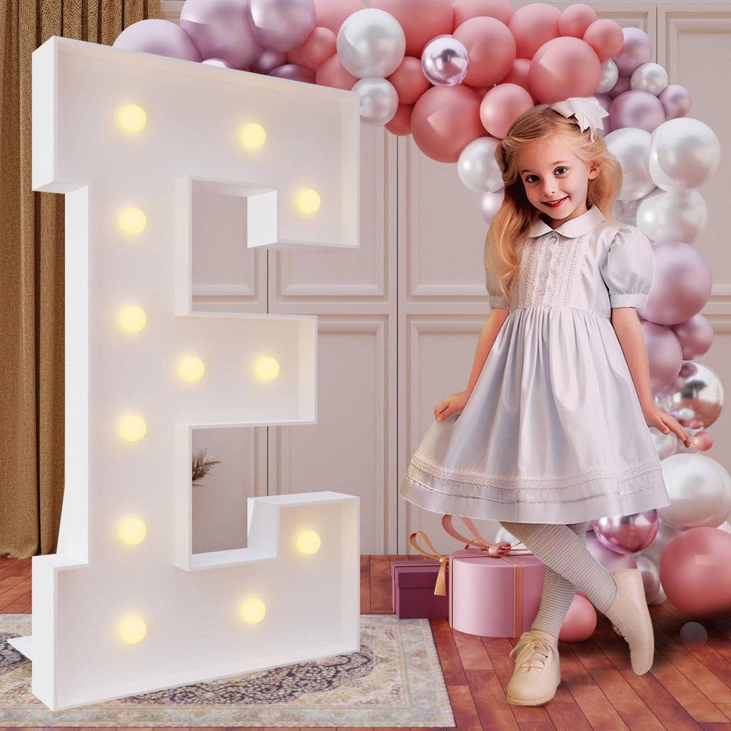 imprsv 4FT Marquee Letter E — Large Light-Up Party Decor for Weddings & Events