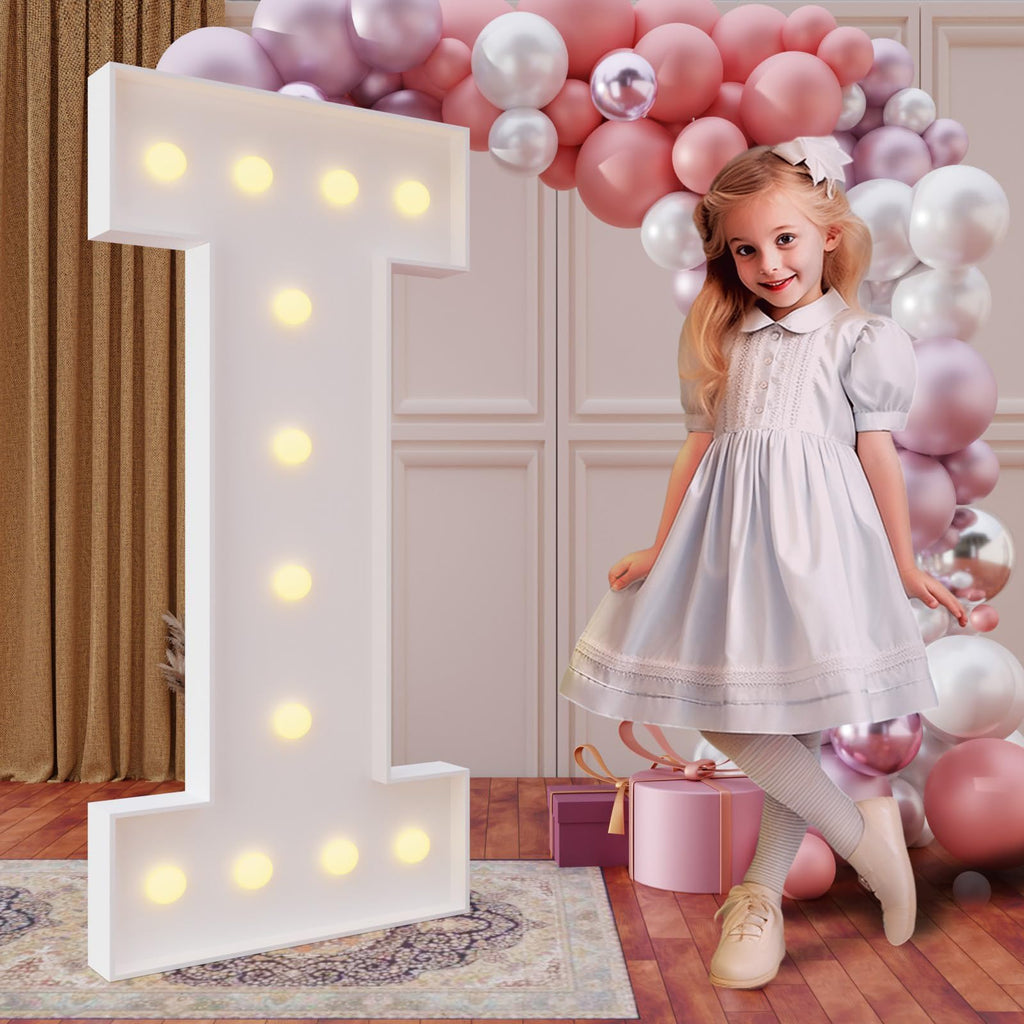imprsv 4FT Marquee Letter I – Light Up Party Decor for Birthday, Wedding, Bridal Shower and More