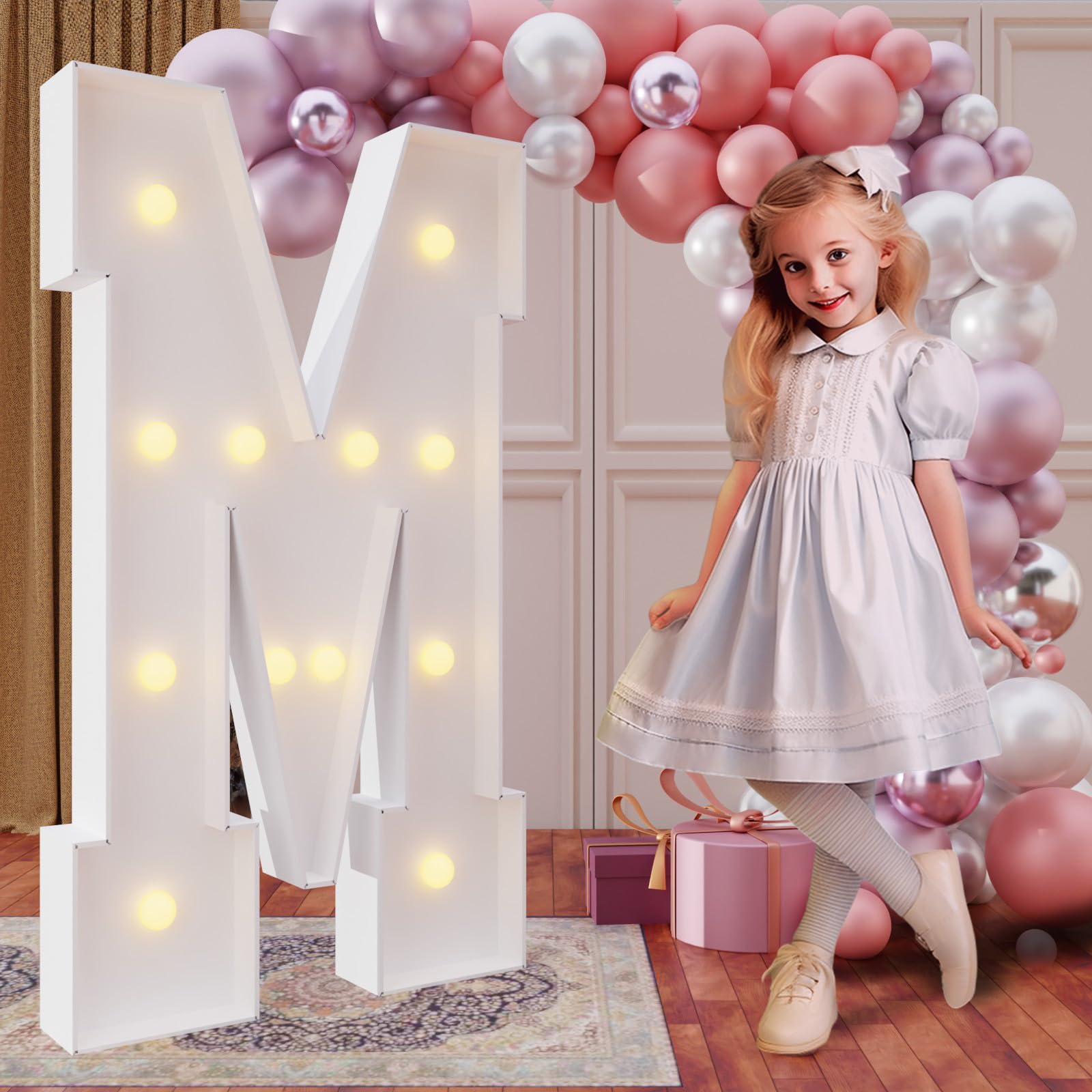 imprsv 4FT Marquee Light Up Letters – 48-Inch Party Decor for Weddings, Birthdays, and Special Occasions