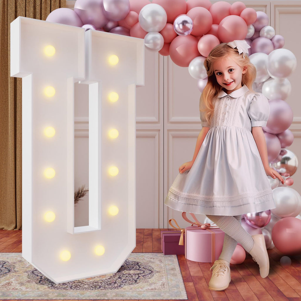imprsv 4FT Marquee Light Up Letters – Large Letter U for Parties