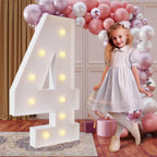 imprsv 4FT Marquee Number 4 - DIY Light Up Birthday Backdrop Kit