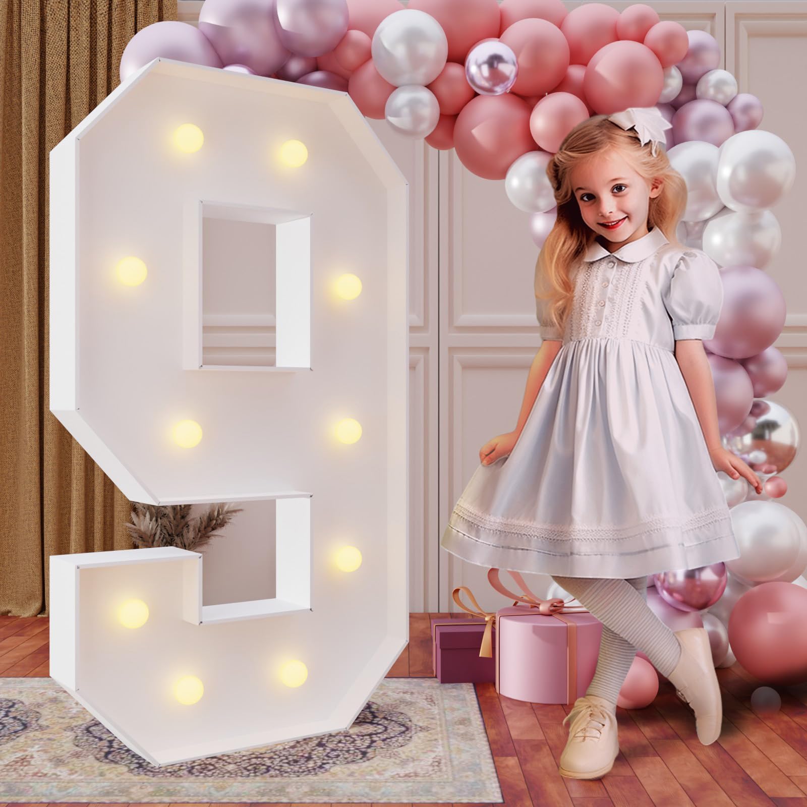 imprsv 4FT Marquee Numbers — DIY Light Up Birthday and Anniversary Decor
