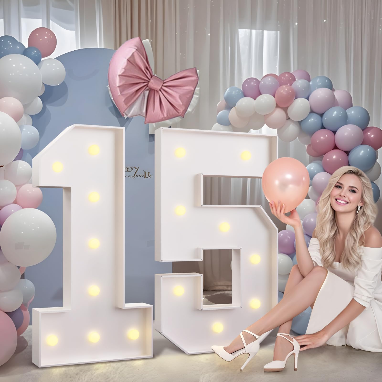 imprsv 3FT Marquee Numbers - Light Up Birthday & Anniversary Decor | Pre-Cut Foam Board Kit