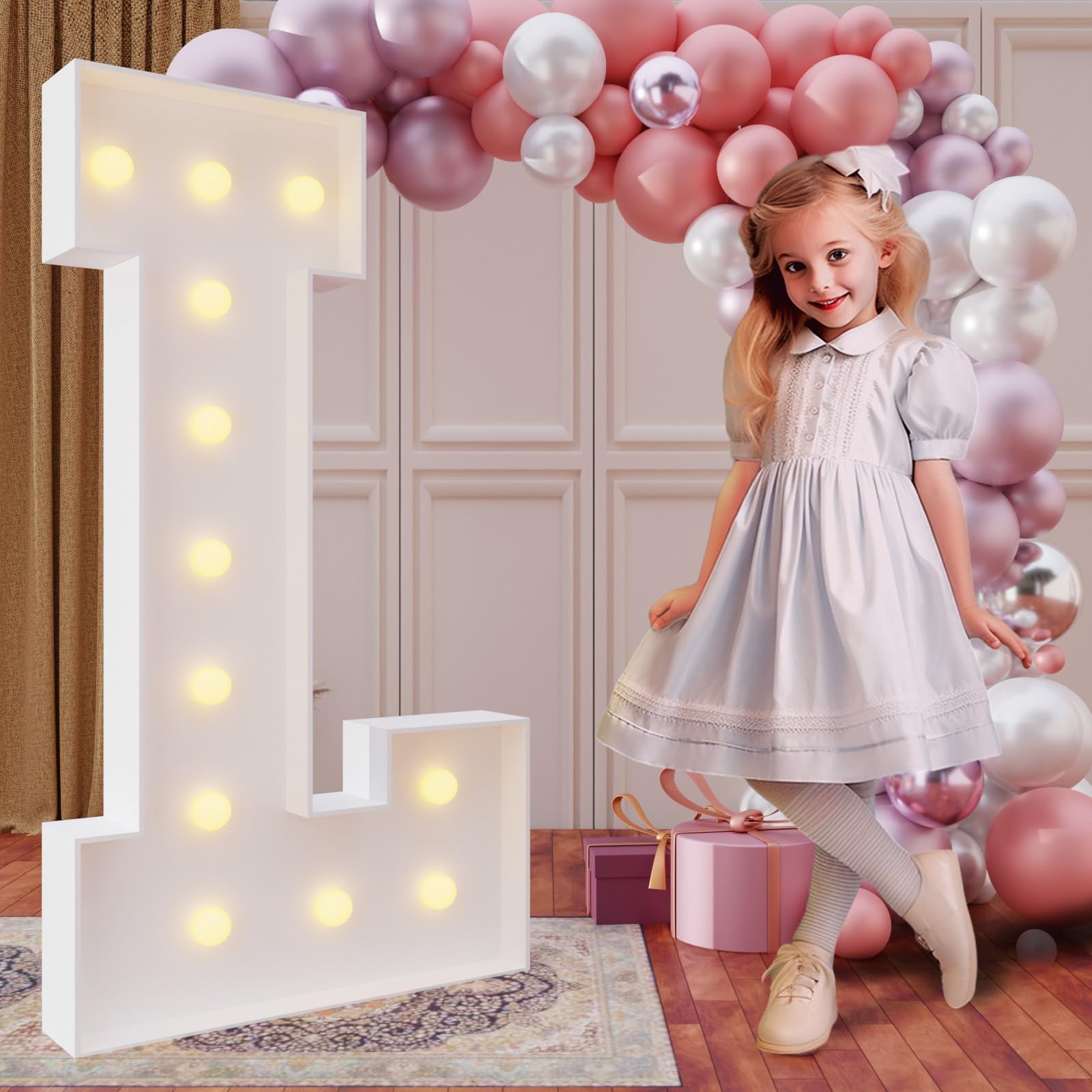 imprsv 4FT Marquee Letter L – Large Light Up Party Decor for Weddings & Events