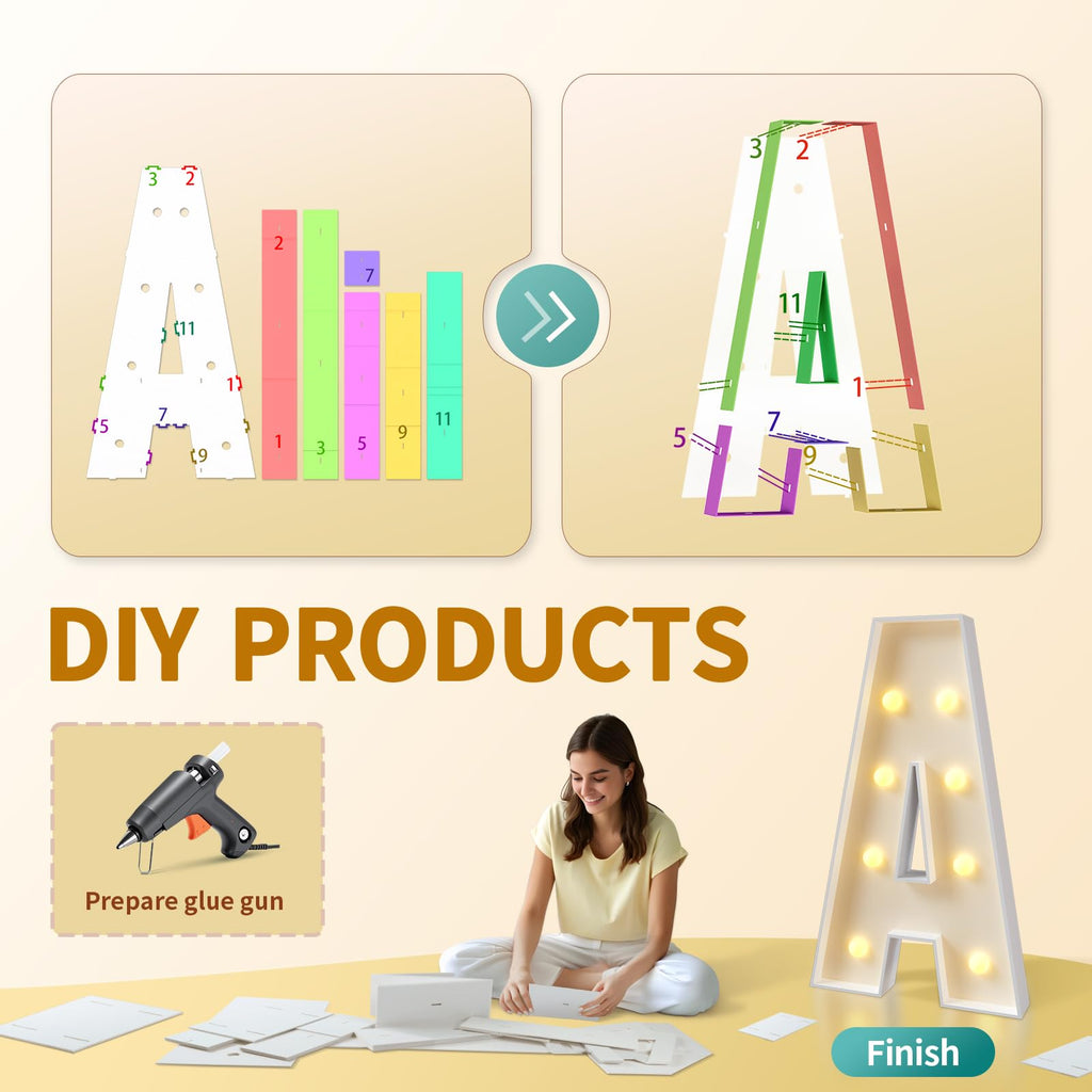 imprsv Marquee Light Up Letters – 3ft Mosaic Letter Set for Weddings, Parties & Baby Showers (Assemble)