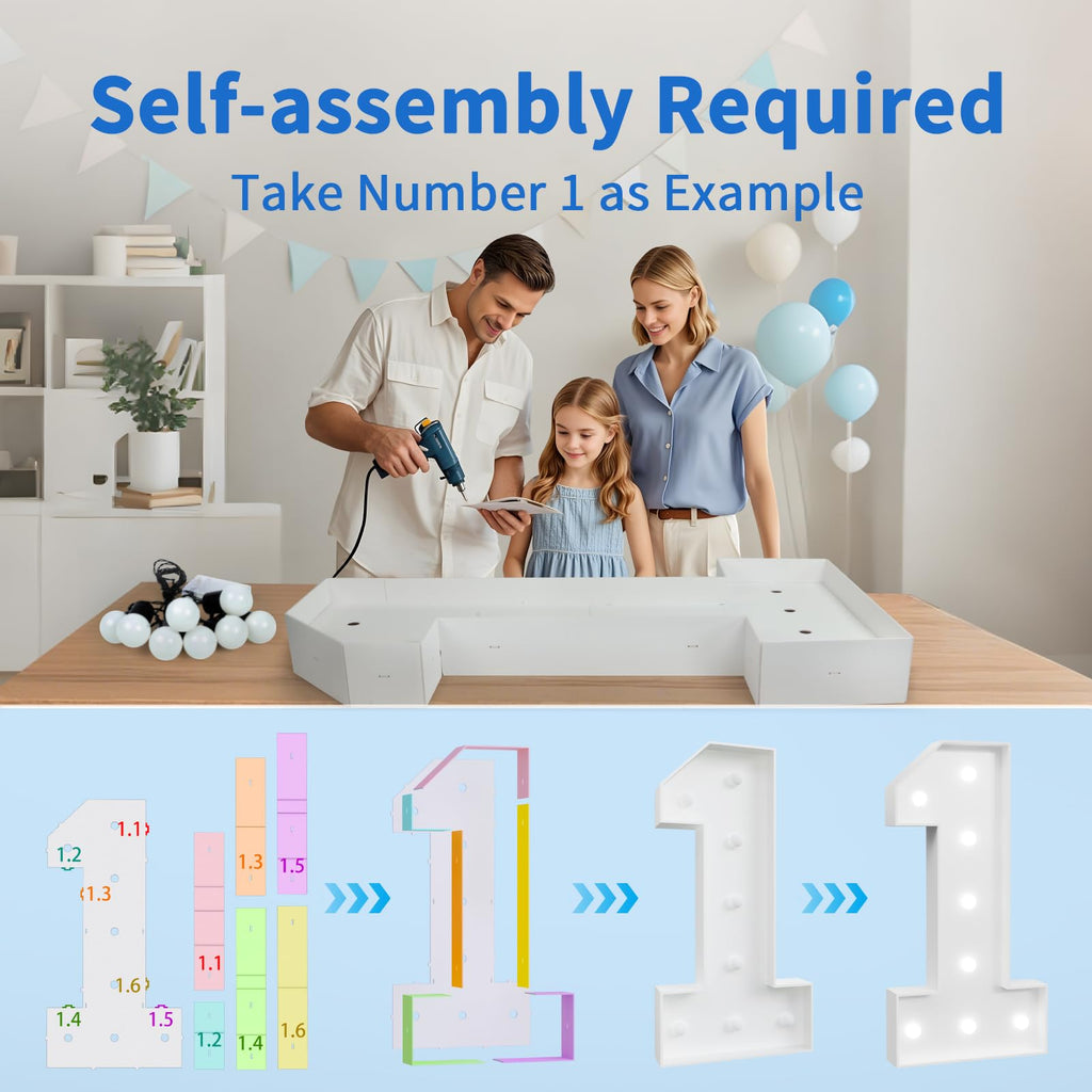 imprsv Marquee Numbers Large 34th Birthday Decorations – 4ft Light Up Number Backdrop for 34 & 43 Celebrations