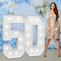 imprsv Marquee Numbers 50th Birthday Decor – 4ft Light-Up 50th Celebration Backdrop