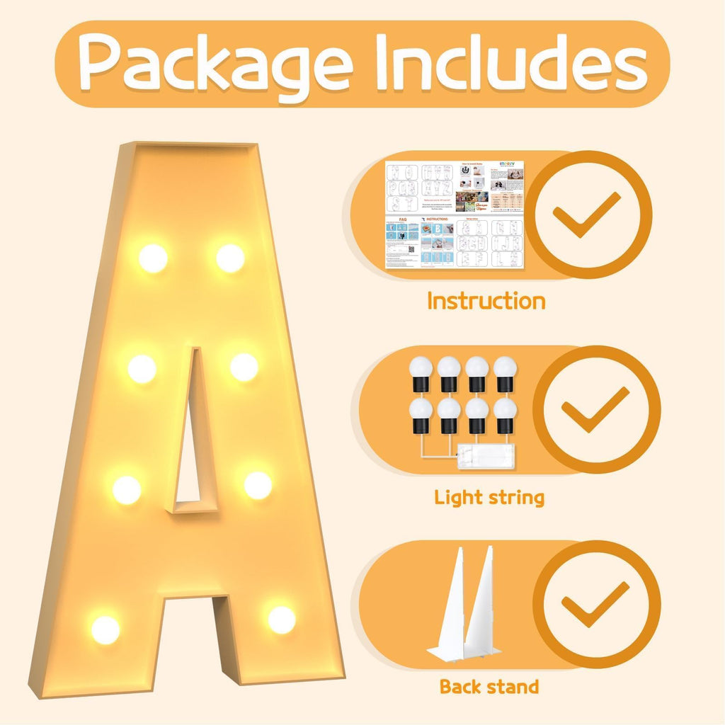 imprsv Marquee Letters 3 Feet Tall A – Large Light Up Letter Decor for Weddings, Birthdays & Engagements