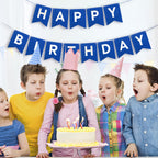Imtively Happy Birthday Banner – Blue Birthday Garland Backdrop for Parties
