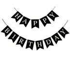 Imtively Happy Birthday Banner – Black Party Backdrop and Decor Sign