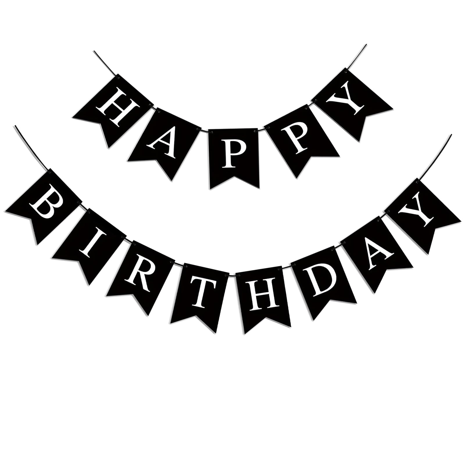 Imtively Happy Birthday Banner – Black Party Backdrop and Decor Sign