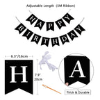 Imtively Happy Birthday Banner – Black Party Backdrop and Decor Sign