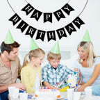Imtively Happy Birthday Banner – Black Party Backdrop and Decor Sign