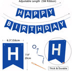 Imtively Happy Birthday Banner – Blue Birthday Garland Backdrop for Parties