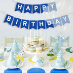 Imtively Happy Birthday Banner – Blue Birthday Garland Backdrop for Parties