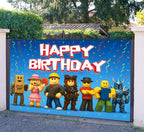 IndoTribe Video Game Birthday Banner - 6x4ft Pixel Backdrop for Boys