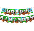 IndoTribe Pixel Happy Birthday Banner – 10ft Adjustable Video Game Birthday Decorations
