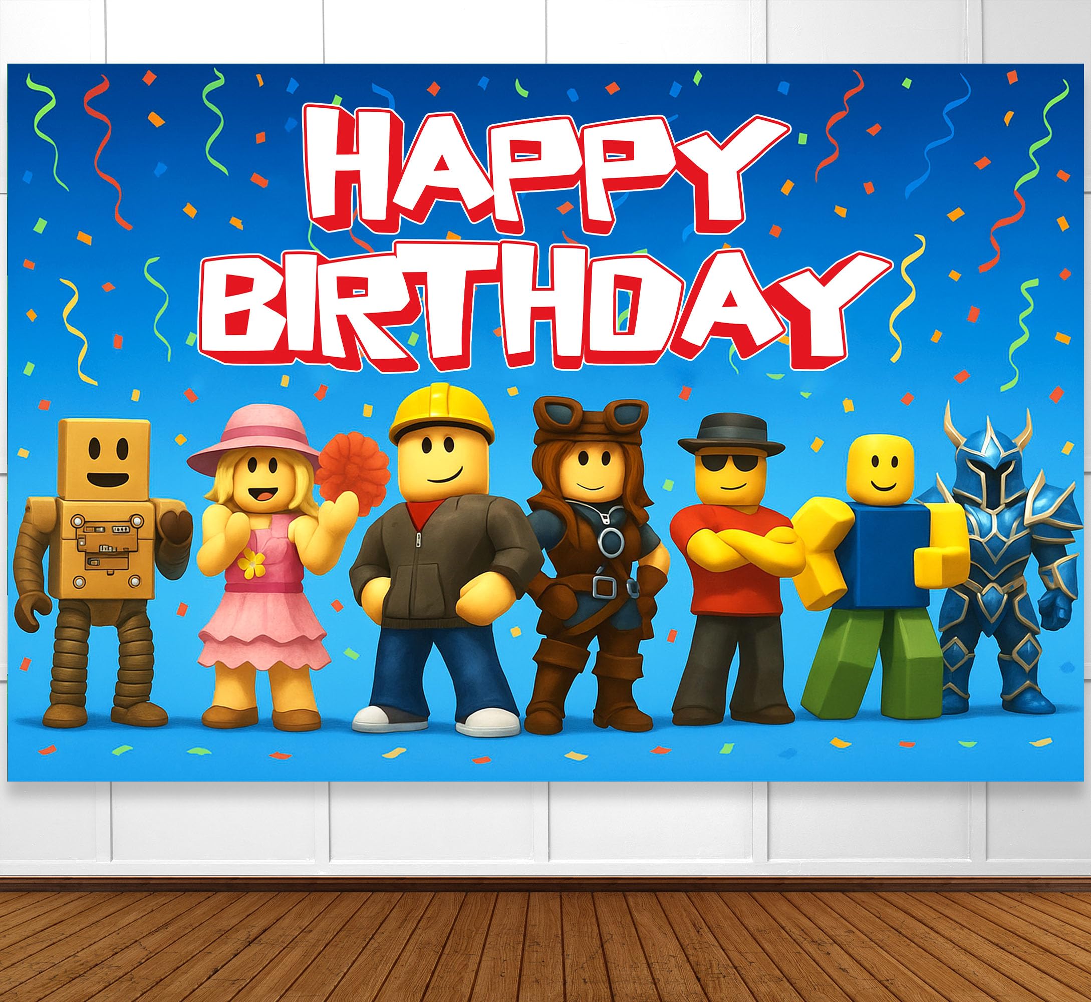 IndoTribe Video Game Birthday Banner - 6x4ft Pixel Backdrop for Boys