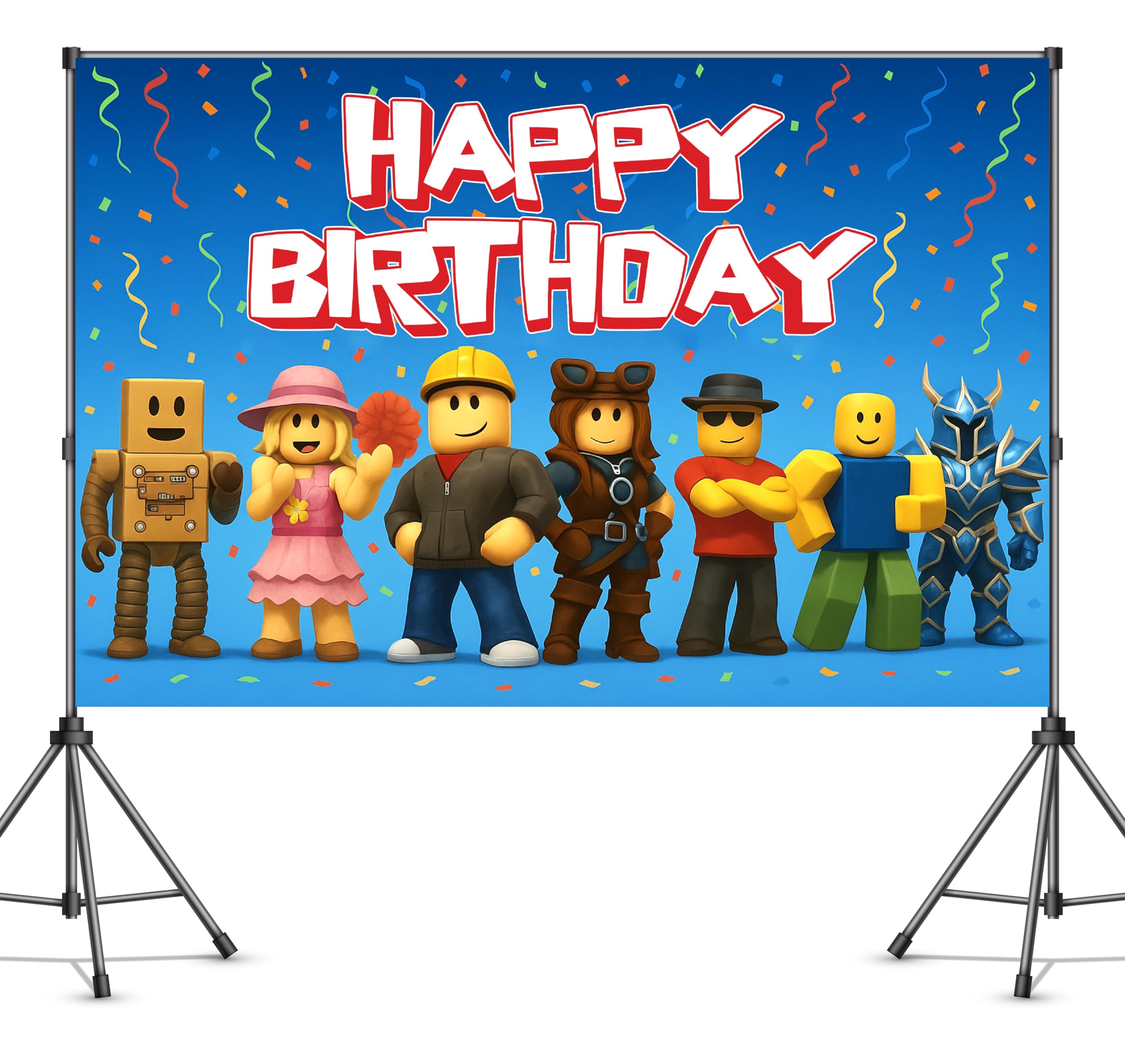 IndoTribe Video Game Birthday Banner - 6x4ft Pixel Backdrop for Boys