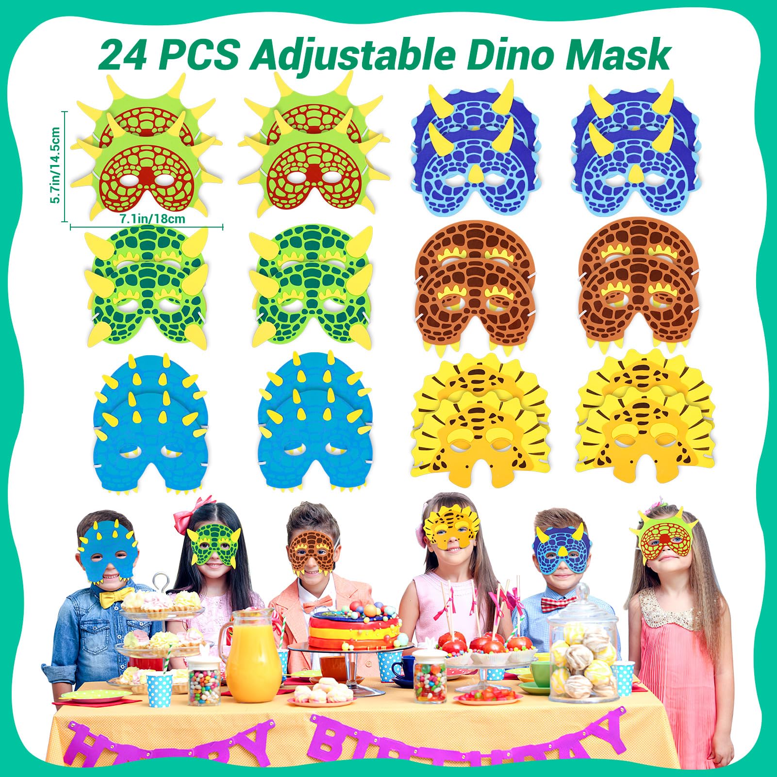 INNOCHEER Dinosaur Party Favors — 24-Pack Birthday Party Supplies