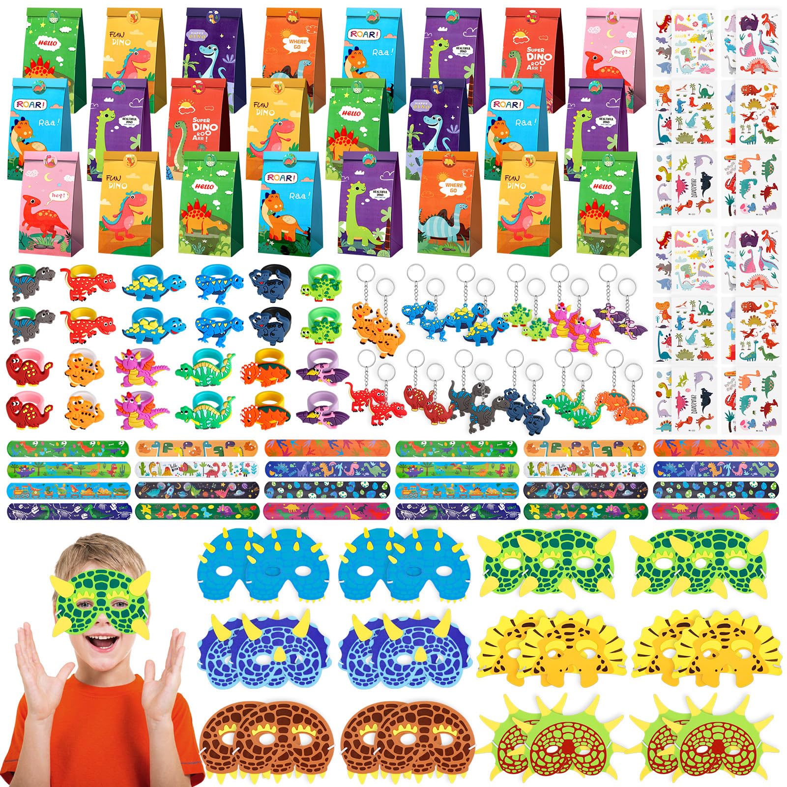 INNOCHEER Dinosaur Party Favors — 24-Pack Birthday Party Supplies