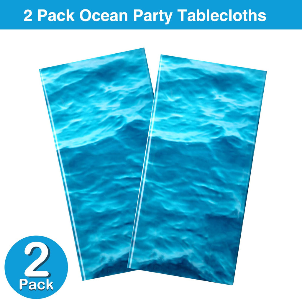 Irenare Ocean Waves Tablecloth, 54x108 Inch – 2 Pieces Waterproof Ocean Table Cover