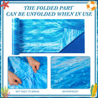 Irenare Ocean Waves Tablecloth 54in x 100ft – Waterproof PE Plastic Table Cover for Beach & Pool Parties