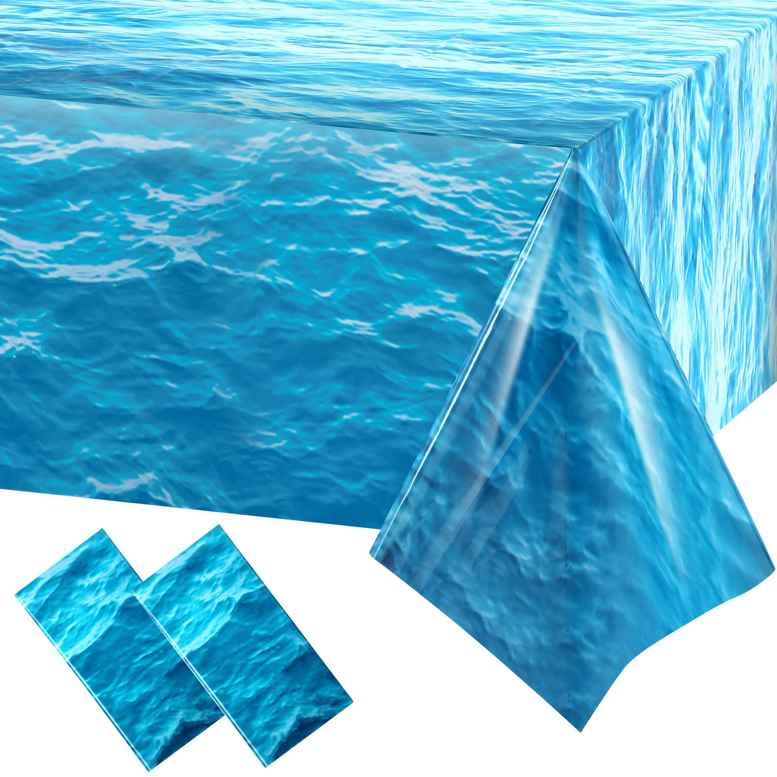 Irenare Ocean Waves Tablecloth, 54x108 Inch – 2 Pieces Waterproof Ocean Table Cover