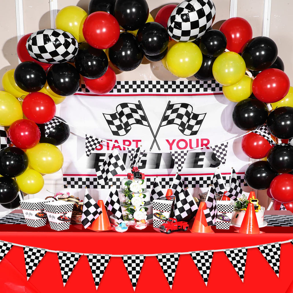 Irenare Racing Tablecloths – 2-Piece Car Theme Table Covers 54 x 108 in