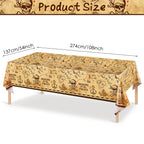 Irenare 3 Pieces Pirate Tablecloth – 54 x 108 in Treasure Map Island Party Decor