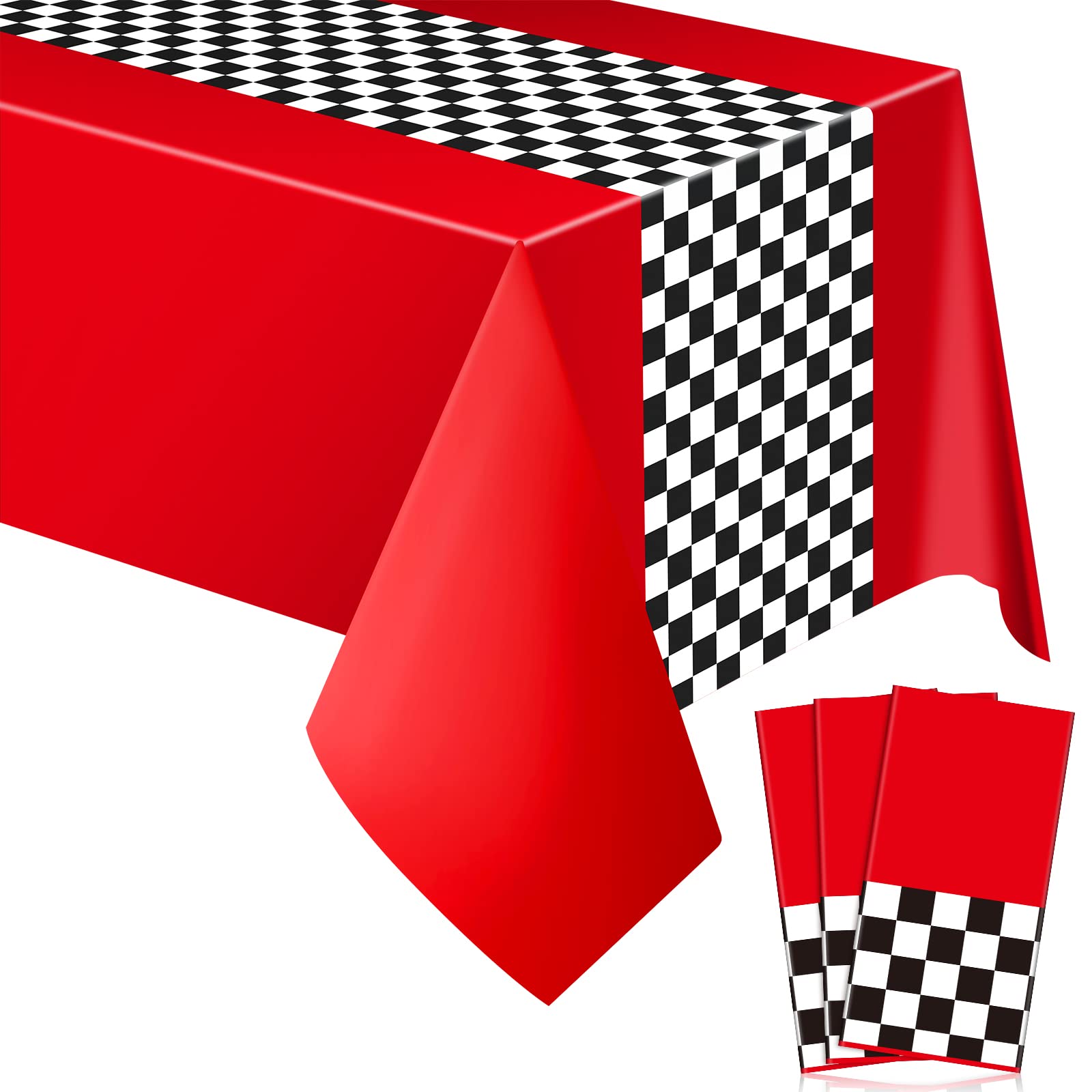 Irenare Racing Tablecloths – 2-Piece Car Theme Table Covers 54 x 108 in