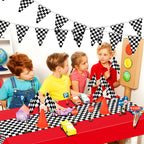 Irenare 6-Sheet Racetrack Tablecloth Pack – 54 x 108 in Car Birthday Party Decor