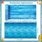 Irenare Ocean Waves Tablecloth 54in x 100ft – Waterproof PE Plastic Table Cover for Beach & Pool Parties